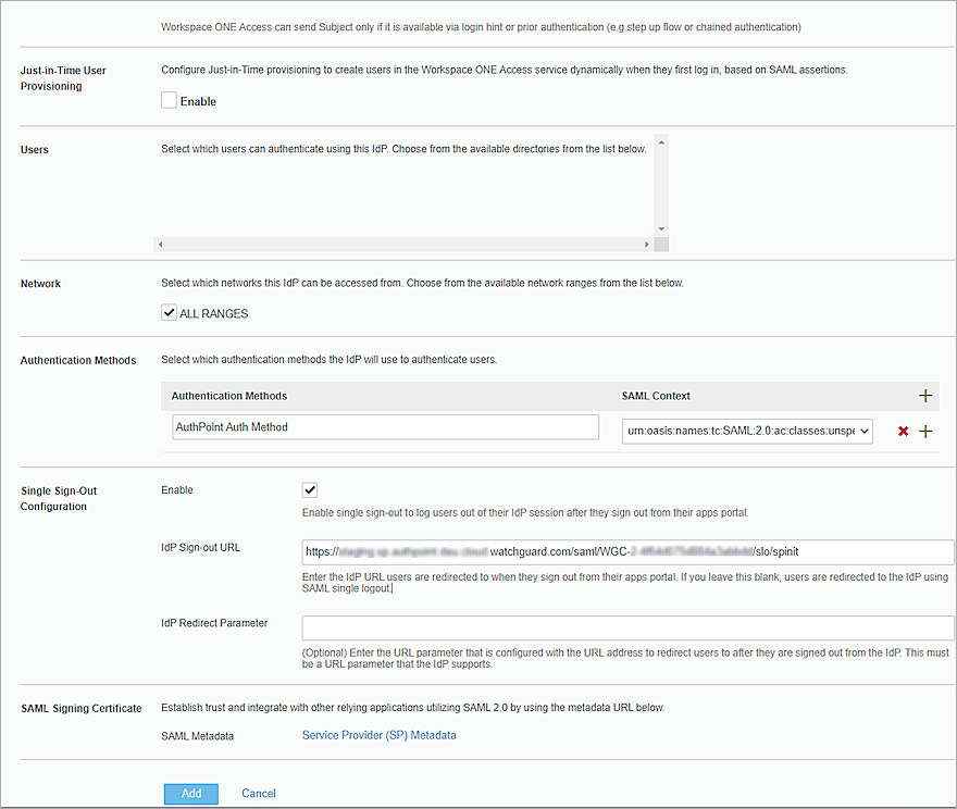 Screenshot of Add Identity Provider setting configuration 002 in Access